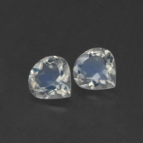 0.70 ct White Rainbow Moonstone Stone, Natural Rainbow Moonstone in Pear Facet Shape for Sale