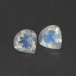 0.76 ct White Rainbow Moonstone Stone, Natural Rainbow Moonstone in Pear Facet Shape for Sale