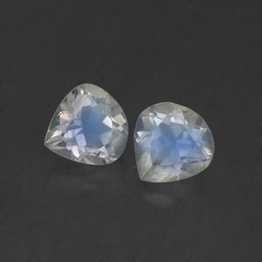 0.82 ct White Rainbow Moonstone Gemstone, Rainbow Moonstone Gem in Pear Facet Shape for Sale.