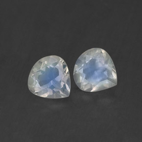 0.82 ct White Rainbow Moonstone Stone, Natural Rainbow Moonstone in Pear Facet Shape for Sale