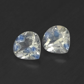0.80 ct White Rainbow Moonstone Stone, Natural Rainbow Moonstone in Pear Facet Shape for Sale