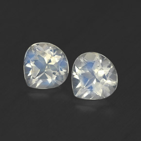 0.78 ct White Rainbow Moonstone Gemstone, Rainbow Moonstone Gem in Pear Facet Shape for Sale.