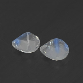 Rainbow Moonstone Gemstone in 5 x 5 mm Size for Sale, Rainbow Moonstone Stone in Blue White Color