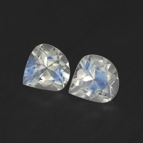 0.82 ct White Rainbow Moonstone Gemstone, Rainbow Moonstone Gem in Pear Facet Shape for Sale.
