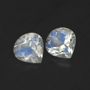 0.79 ct White Rainbow Moonstone Stone, Natural Rainbow Moonstone in Pear Facet Shape for Sale