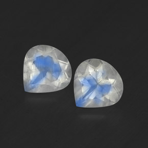 0.78 ct White Rainbow Moonstone Gemstone, Rainbow Moonstone Gem in Pear Facet Shape for Sale.