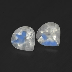 0.78 ct White Rainbow Moonstone Stone, Natural Rainbow Moonstone in Pear Facet Shape for Sale