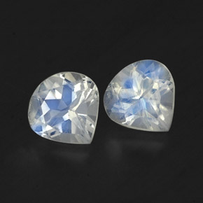 0.83 ct White Rainbow Moonstone Stone, Natural Rainbow Moonstone in Pear Facet Shape for Sale