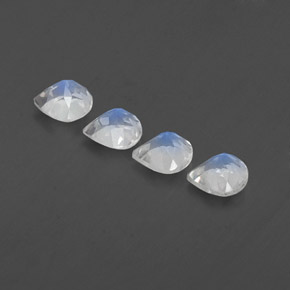 Rainbow Moonstone Gemstones in 5.1 x 5.1 mm Size for Sale, Rainbow Moonstone Stones in Blue White Color