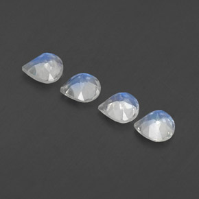 Rainbow Moonstone Gemstones in 5 x 5 mm (calibrated) Size for Sale, Rainbow Moonstone Stones in Bluish White Color