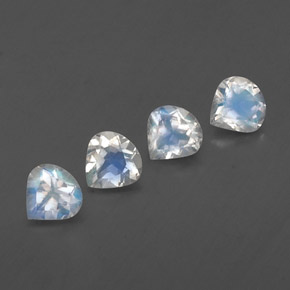 1.49 ctw White Rainbow Moonstone Gemstones, Rainbow Moonstone Gems in Pear Facet Shape for Sale.