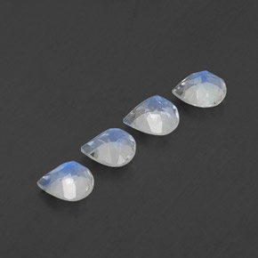 Rainbow Moonstone Gemstones in 5.2 x 5 mm Size for Sale, Rainbow Moonstone Stones in Blue White Color