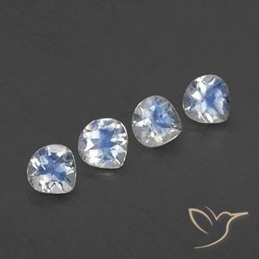1.51 ctw White Rainbow Moonstone Stones, Natural Rainbow Moonstone in Pear Facet Shape for Sale