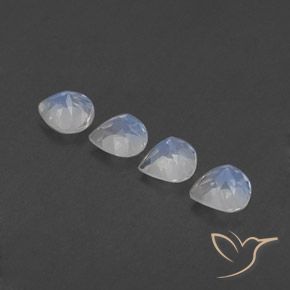 Rainbow Moonstone Gemstones in 5 x 5 mm (calibrated) Size for Sale, Rainbow Moonstone Stones in Bluish White Color