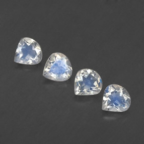 1.54 ctw White Rainbow Moonstone Gemstones, Rainbow Moonstone Gems in Pear Facet Shape for Sale.