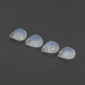 Rainbow Moonstone Gemstones in 5.2 x 5.1 mm Size for Sale, Rainbow Moonstone Stones in Blue White Color