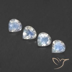 1.54ctw Natural Bluish White Rainbow Moonstone, Pear Shape, Transparent