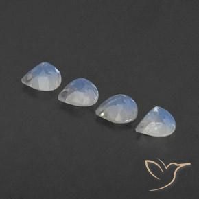 Rainbow Moonstone Gemstones in 5 x 5 mm (calibrated) Size for Sale, Rainbow Moonstone Stones in Bluish White Color