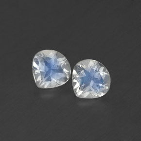 0.73 ct White Rainbow Moonstone Gemstone, Rainbow Moonstone Gem in Pear Facet Shape for Sale.