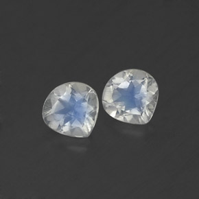 0.73 ct White Rainbow Moonstone Stone, Natural Rainbow Moonstone in Pear Facet Shape for Sale