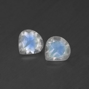0.78 ct White Rainbow Moonstone Gemstone, Rainbow Moonstone Gem in Pear Facet Shape for Sale.