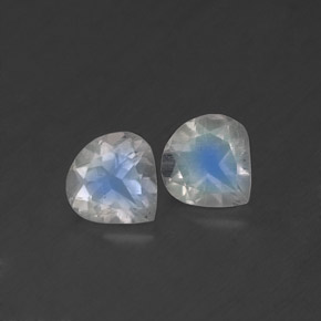 0.78 ct White Rainbow Moonstone Stone, Natural Rainbow Moonstone in Pear Facet Shape for Sale