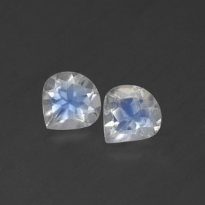 0.78 ct White Rainbow Moonstone Gemstone, Rainbow Moonstone Gem in Pear Facet Shape for Sale.