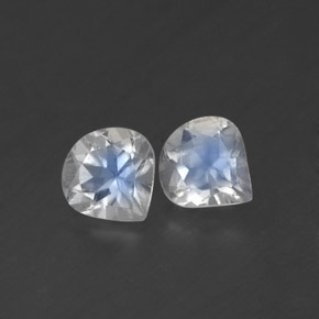 0.78 ct White Rainbow Moonstone Stone, Natural Rainbow Moonstone in Pear Facet Shape for Sale