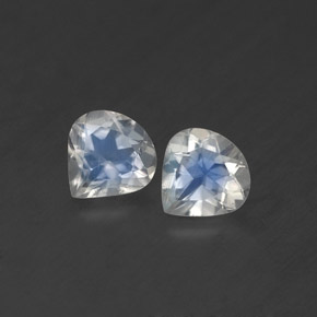 0.71 ct White Rainbow Moonstone Gemstone, Rainbow Moonstone Gem in Pear Facet Shape for Sale.