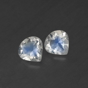 0.71 ct White Rainbow Moonstone Stone, Natural Rainbow Moonstone in Pear Facet Shape for Sale