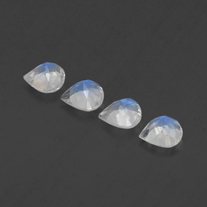 Rainbow Moonstone Gemstones in 5.1 x 5.1 mm Size for Sale, Rainbow Moonstone Stones in Blue White Color
