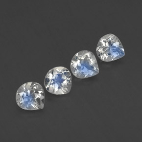 1.64 ctw White Rainbow Moonstone Stones, Natural Rainbow Moonstone in Pear Facet Shape for Sale