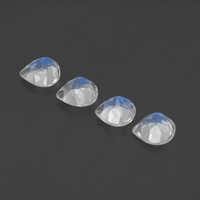 Rainbow Moonstone Gemstones in 5.1 x 4.9 mm Size for Sale, Rainbow Moonstone Stones in Bluish White Color