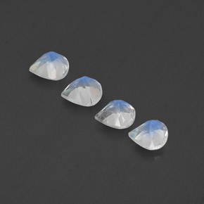 Rainbow Moonstone Gemstones in 5 x 4.9 mm Size for Sale, Rainbow Moonstone Stones in Bluish White Color