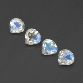 1.53 ct White Rainbow Moonstone Gemstone, Rainbow Moonstone Gem in Pear Facet Shape for Sale.