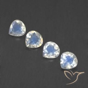 1.46ctw Natural Bluish White Rainbow Moonstone, Pear Shape, Transparent, Photo A