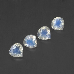 1.37 ctw White Rainbow Moonstone Stones, Natural Rainbow Moonstone in Pear Facet Shape for Sale