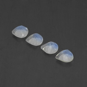 Rainbow Moonstone Gemstones in 5 x 5 mm Size for Sale, Rainbow Moonstone Stones in Blue White Color