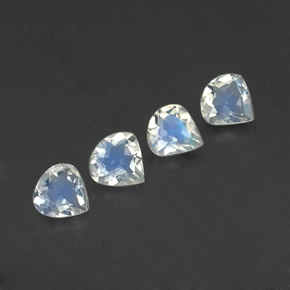 1.12 ct White Rainbow Moonstone Stone, Natural Rainbow Moonstone in Pear Facet Shape for Sale