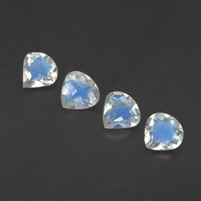 1.19 ct White Rainbow Moonstone Gemstone, Rainbow Moonstone Gem in Pear Facet Shape for Sale.