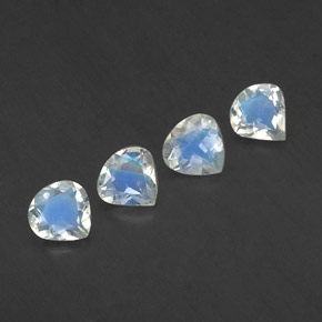 1.19 ct White Rainbow Moonstone Stone, Natural Rainbow Moonstone in Pear Facet Shape for Sale