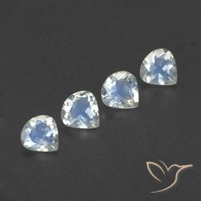 1.33 ctw White Rainbow Moonstone Stones, Natural Rainbow Moonstone in Pear Facet Shape for Sale