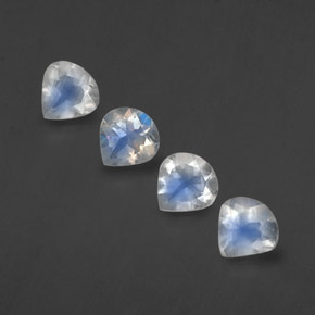 Голубовато-белый Радужный Лунный Камень Камень - 0.4ct Фасетная Груша (ID: 339488)