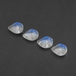 Rainbow Moonstone Gemstones in 5.2 x 5 mm Size for Sale, Rainbow Moonstone Stones in Bluish White Color