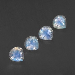 1.53 ct White Rainbow Moonstone Stone, Natural Rainbow Moonstone in Pear Facet Shape for Sale