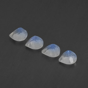 Rainbow Moonstone Gemstones in 5.2 x 5.1 mm Size for Sale, Rainbow Moonstone Stones in Blue White Color