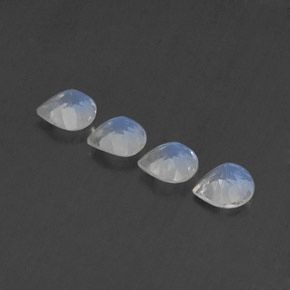 Rainbow Moonstone Gemstones in 5.1 x 5.1 mm Size for Sale, Rainbow Moonstone Stones in Bluish White Color