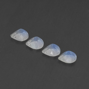 Rainbow Moonstone Gemstones in 5.1 x 5 mm Size for Sale, Rainbow Moonstone Stones in Bluish White Color