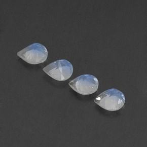Rainbow Moonstone Gemstones in 5.1 x 5 mm Size for Sale, Rainbow Moonstone Stones in Bluish White Color