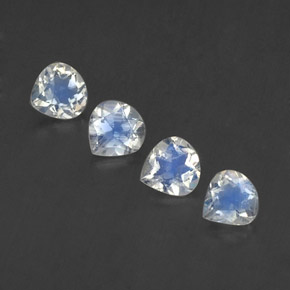 Blanc bleuâtre Pierre de Lune Arc en Ciel gemme - 0.4ct Poire facette (ID: 339524)